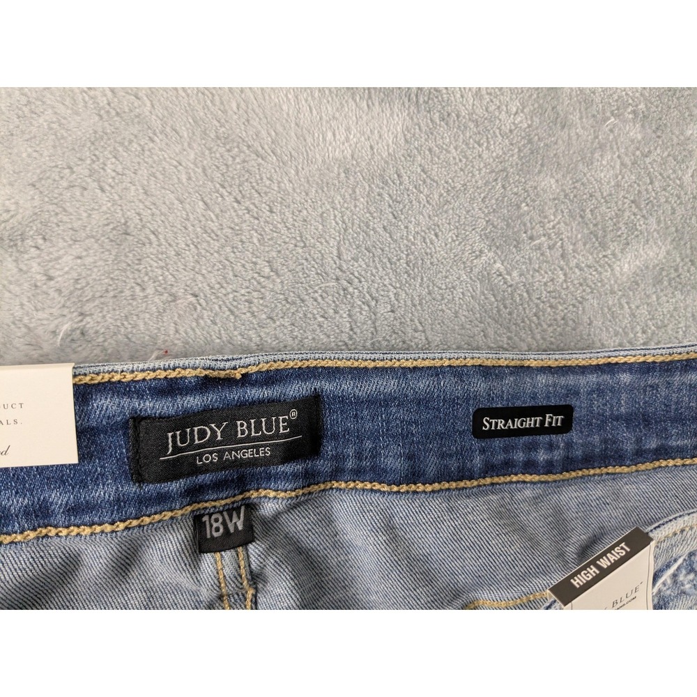 Judy Blue Jeans Womens 18W Blue High Waist Straight Fit Light Wash Stretch - Picture 5 of 15